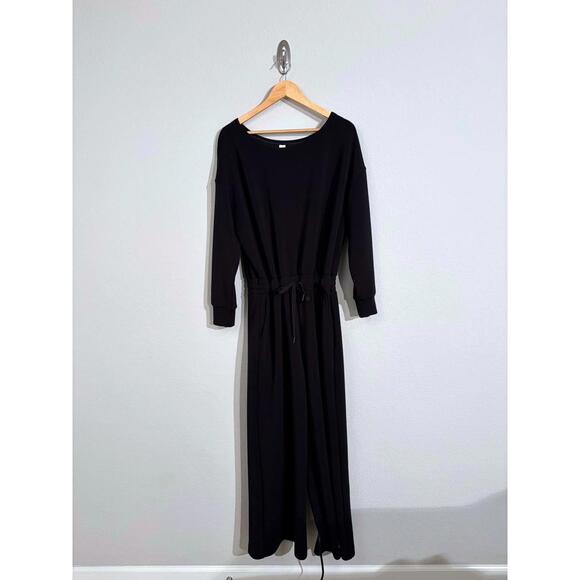 Spanx AirEssentials Jumpsuit XL Petite Black Travel Loungewear Athleisure - Picture 2 of 14